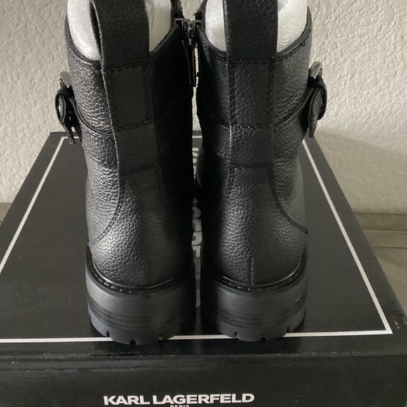 KARL LAGERFELD PARIS Women's Maeva Embellished Buckled Zip Booties, size… - Picture 13 of 16